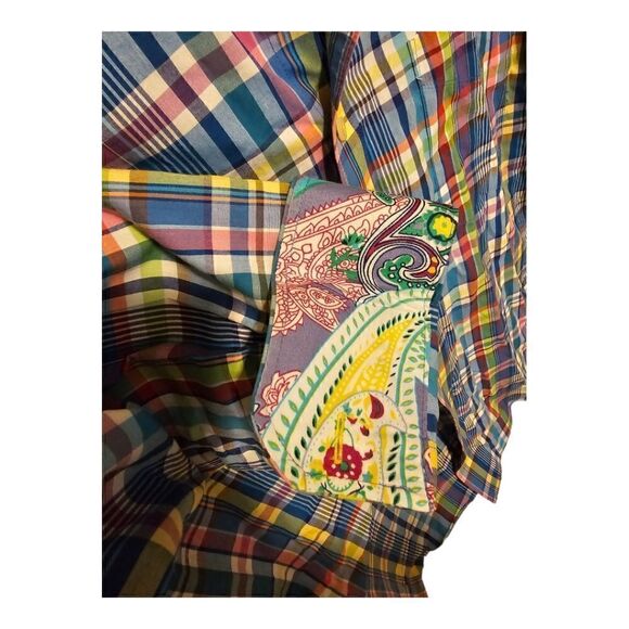 ALAN FLUSSER Long Sleeve Plaid Multicolor Button Up Shirt - Size XL - Picture 5 of 7